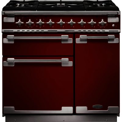 Rangemaster Elise 90cm Dual Fuel 108420 Range Cooker in Cherry Red